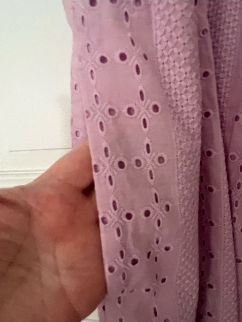 J. Crew Lavender Eyelet Maxi Dress with Ruffle Shoulders - Picture 3 of 4